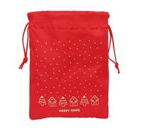 CASITAS MERRY XMAS - Mochila Saquito Plano Infantil, Fácil Limpieza, Mochila, Ideal para Niños de Diferentes Edades, Cómoda y Versátil, Calidad y Resistencia, 26x1x34 cm