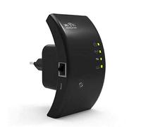 Casiz wifi booster, amplificador de señal inalámbrico y repetidor (hasta 300 Mbps de velocidad) 2 antenas externas para una mejor recepción y navegación por Internet más rápida negro