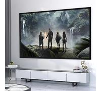 Caskunbsy Pantalla de proyector de 120 pulgadas, ángulo de visión de 160°, proyector 16:9, marco de aleación de aluminio, mate, blanco