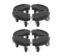 Caskunbsy Rodillo para plantas exterior ajustable, paquete de 2 ruedas redondas con 8 ruedas, rotación de 360 °