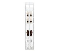Caskunbsy Zapatero vertical de 8 niveles, ahorra espacio, inclinado, soporte estable, zapatero estrecho para entrada, armario, garaje