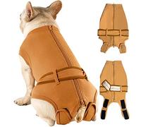 Caslfuca Traje de recuperación de cirugía para perros, traje quirúrgico mejorado con cinturón para perros pequeños, medianos y grandes, hembras machos, gatos, antilamer, transpirable, de algodón