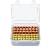 casmilee Caja de almacenamiento de batería, caja de pilas con capacidad para 24 pilas AA y 30 pilas AAA, organizador de plástico, caja de pilas (solo caja)