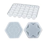CASNO Molde de silicona, kit de damas, moldes de silicona de resina epoxi, piezas de damas chinas, tablero de ajedrez, molde de cristal UV para herramientas de molde de bricolaje