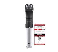 Caso 1327 SV 1200 Pro Smart. Regulación precisa de la temperatura hasta 90 °C en incrementos de 0,5 °C. Totalmente resistente al agua, 18/8, 30 litros, acero inoxidable, color negro.