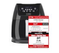 Caso 3179 1400 - Freidora de aire caliente (acero inoxidable, 3 L), color negro