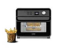 CASO Air fryer Chef 1700 - Freidora de Aire de 22 L con varios accesorios como asador giratorio y cesta para freír - 12 modos automáticos sin precalentamiento, hasta 230 °C y 120 min, 1700 W - negra