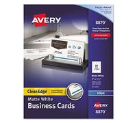 Caso Al por mayor de 5 - Avery borde limpio dos laterales de inyección de tinta negocios cards-inkjet tarjetas de visita, 2-Side, Mate, 1000/BX, blanco