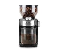 CASO Barista Crema - Molinillo de café eléctrico con muelas planas, 150W, capacidad de 190g (de 1 a 12 tazas) y recipiente colector extraíble para hasta 140g, 48 niveles de molienda, acero inoxidable