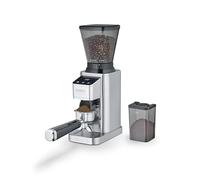 CASO BaristaChef Inox - molinillo de café eléctrico, molinillo cónico de acero inoxidable duradero, con soporte para filtro