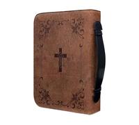 Caso Bíblico De La PU Vintage - Cremallera De La Cruz, Bolsa De Cubierta De De Imitación | Gandaje De Mangas De Viaje, Caso Elegido Compacto Para Proteger Las Escrituras Notas Devocionales