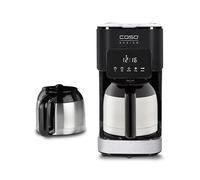 CASO Cafetera de goteo Coffee Taste & Style - Capacidad 1,2L para 10 tazas, 800W, Deposito con ventana, Acero Inoxidable, Boquilla antigoteo, Pantalla LCD - incluye dos jarras de café