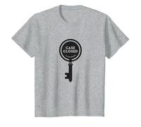 Caso Cerrado Clave Detective Mystery Graphic, Camiseta, Niños, Gris Jaspeado, 12 años