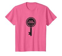 Caso Cerrado Clave Detective Mystery Graphic, Camiseta, Niños, Rosa Jaspeado, 10 años