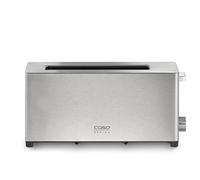 CASO Classico T 2 - Tostadora de diseño, carcasa de acero inoxidable, ajuste óptimo del grado de tostado en 5 niveles, incluye accesorio para panecillos, con función adicional de calentamiento y