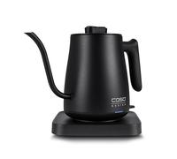 CASO 1877 Classic Kettle, cafetera y hervidor de agua con cuello de cisne, diseño negro mate, seguro gracias a la tecnología Cool-Touch, interior de acero inoxidable, 600 ml
