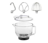 CASO Cuenco de cristal con mango, boquilla y escala de medición, incluye accesorios para robot de cocina KM 1800 Black, 4,5 litros, apto para lavavajillas