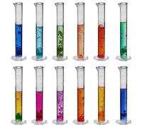 Caso de 12 50 ml Graduado Cilindros - PREMIUM polipropileno, hexagonal Base - clase B, graduación: 1 ml - esterilizable en autoclave