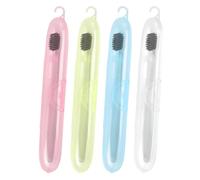 Caso de cepillo de dientes de viaje de 9.06 pulgadas 4 Sigle de manga de cepillo de dientes de viaje | Organizador de protección de la higiene PP para acampar vacaciones en baño transparente
