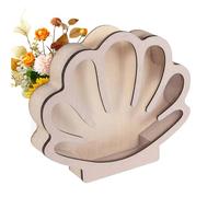 Caso de conchas - Caso de visualización de mariscos | Organizador de conchas de madera | Elegante organizador de joyas, decoración de gancho de almacenamiento para pequeños anillos de estrella de mar