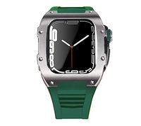 Caso de correa de acero de acero inoxidable más última para la banda 7 45 mm Case de aleación de titanio para iWatch 7 6 5 4 SE 44 mm DIY MOD Kit set