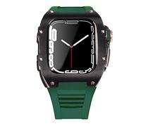 Caso de correa de acero de acero inoxidable más última para la banda 7 45 mm Case de aleación de titanio para iWatch 7 6 5 4 SE 44 mm DIY MOD Kit set