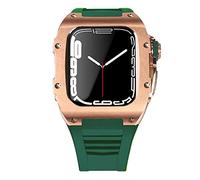 Caso de correa de acero de acero inoxidable más última para la banda 7 45 mm Case de aleación de titanio para iWatch 7 6 5 4 SE 44 mm DIY MOD Kit set