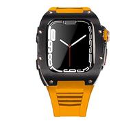 Caso de correa de acero de acero inoxidable más última para la banda 7 45 mm Case de aleación de titanio para iWatch 7 6 5 4 SE 44 mm DIY MOD Kit set