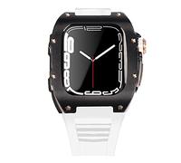 Caso de correa de acero de acero inoxidable más última para la banda 7 45 mm Case de aleación de titanio para iWatch 7 6 5 4 SE 44 mm DIY MOD Kit set
