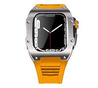 Caso de correa de acero de acero inoxidable más última para la banda 7 45 mm Case de aleación de titanio para iWatch 7 6 5 4 SE 44 mm DIY MOD Kit set