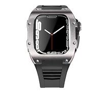 Caso de correa de acero de acero inoxidable más última para la banda 7 45 mm Case de aleación de titanio para iWatch 7 6 5 4 SE 44 mm DIY MOD Kit set