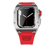 Caso de correa de acero de acero inoxidable más última para la banda 7 45 mm Case de aleación de titanio para iWatch 7 6 5 4 SE 44 mm DIY MOD Kit set