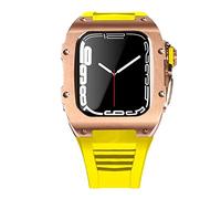 Caso de correa de acero de acero inoxidable más última para la banda 7 45 mm Case de aleación de titanio para iWatch 7 6 5 4 SE 44 mm DIY MOD Kit set