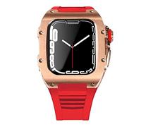 Caso de correa de acero de acero inoxidable más última para la banda 7 45 mm Case de aleación de titanio para iWatch 7 6 5 4 SE 44 mm DIY MOD Kit set