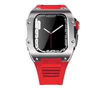 Caso de correa de acero de acero inoxidable más última para la banda 7 45 mm Case de aleación de titanio para iWatch 7 6 5 4 SE 44 mm DIY MOD Kit set