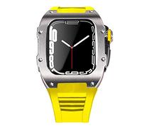 Caso de correa de acero de acero inoxidable más última para la banda 7 45 mm Case de aleación de titanio para iWatch 7 6 5 4 SE 44 mm DIY MOD Kit set