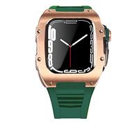 Caso de correa de acero de acero inoxidable más última para la banda 7 45 mm Case de aleación de titanio para iWatch 7 6 5 4 SE 44 mm DIY MOD Kit set