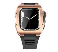 Caso de correa de acero de acero inoxidable más última para la banda 7 45 mm Case de aleación de titanio para iWatch 7 6 5 4 SE 44 mm DIY MOD Kit set