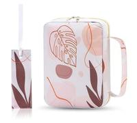 Caso de cubierta bíblica, estuche bíblica para mujeres, bolsas de cubierta bíblica con cremallera doble, portavoz de la Biblia bíblica de patrón de hoja elegante con mango y bolígrafo interno, tragam