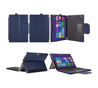 Caso de Cuero de pie mCoque PU para Microsoft Surface Pro 4 12.3 Pulgadas (Incluyendo un Caso Teclado Separado) - Azul