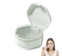 Caso de dentadura postiza: resina sin BPA, caja de retención, contenedor | Pequeña taza de dentadura postiza sellada con inserto de canasta, caja de limpiador de dentaduras higiénicas para alma