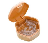 Caso de dentadura postiza: resina sin BPA, caja de retención, contenedor | Pequeña taza de dentadura postiza sellada con inserto de canasta, caja de limpiador de dentaduras higiénicas para alma