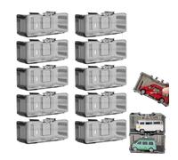 Caso de exhibición de autos de Diecast, Model Car Gualy Caso | automotriz de escala 1/64 | de almacenamiento de modelo de vehículo de carreras apilable con tapa transparente para la decoración del dor