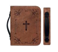 Caso de la Biblia, Casos de la Biblia para Mujer - bíblicas retro de PU,Estuche para libros con cremallera, bolso de iglesia, protector de la con asa, para hombres, mujeres, padre, madre, amigo