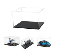 Caso de Pantalla de Acrílico Transparente Grueso de 3MM, Base Gruesa, a Prueba de Polvo, para Objetos de Colección, Lego 10298 10315 42179 75353 31153(Negro, 40x20x25cm/16x8x10in)