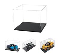 Caso de Pantalla de Acrílico Transparente Grueso de 3MM, Base Gruesa, a Prueba de Polvo, para Objetos de Colección, Lego 42154 42160 76419 42158 21060 41757(Negro, 45x30x30cm/18x12x12in)