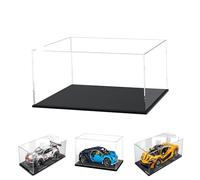 Caso de Pantalla de Acrílico Transparente Grueso de 3MM, Base Gruesa, a Prueba de Polvo, para Objetos de Colección, Lego (Negro, 60x30x20cm/24x12x8in)
