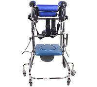 Caso De Pie Estante Para Caminar/Andador/Asistencia Para Caminar Para Discapacitados Sentarse Silla De Ruedas Cama De Pie Azul Seis Rondas Freno De Mano Más Freno De Pie Agregar Inodoro,portátil