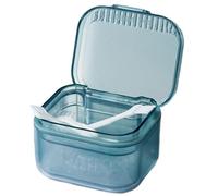 Caso de prótesis | Caso de limpieza para prótesis dentales | Baño para dentaduras postizas con bandeja de drenaje y tapa, baño y caja de almacenamiento de remojo