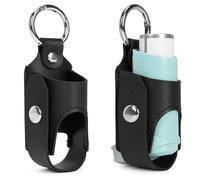 Caso de Transporte del Inhalador - Portaespaciador, Bolsillo de Viaje | Funda de Almacenamiento de Piel sintética con Clip para Uso Diario del, Bolsa Protectora para Senderismo Escolar, Negro